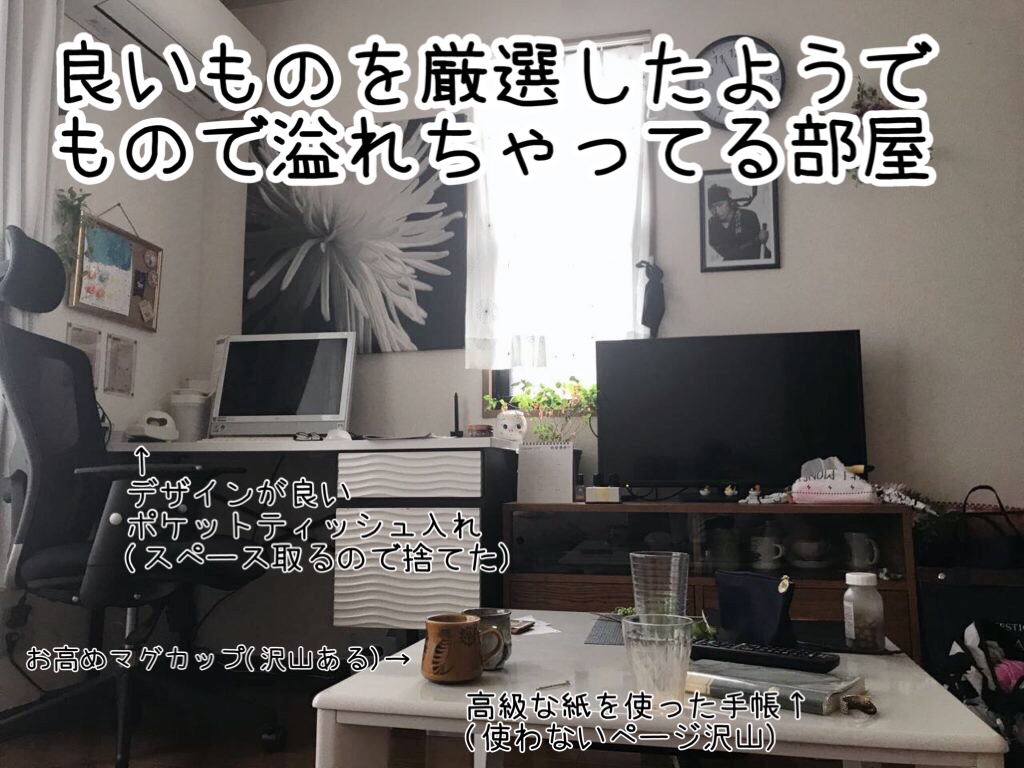 ポケットティッシュ入れやら良いマグカップやら買ってたら物が増えた